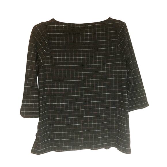 J. Jill Window Pane Top - Navy Red White - Size XS - Picture 2 of 6